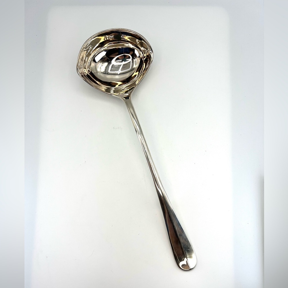 Silver Plated Soup Ladle Double Spout 13” Simple Style Punch Ladle Scoop